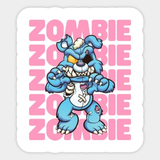 Zombie Bear - Pink Blue Sticker